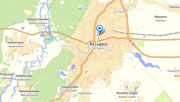 Ахтырка на карте