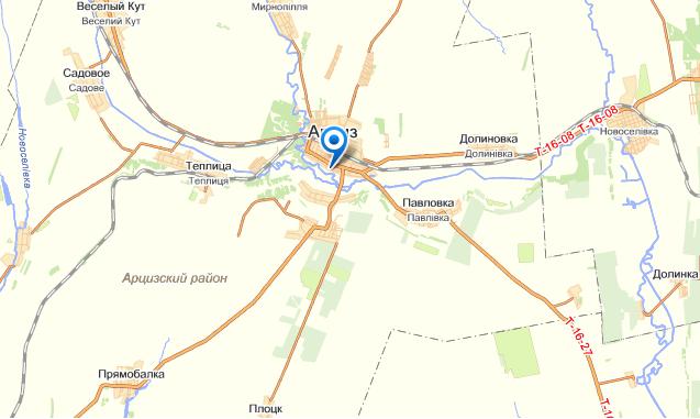 Арциз на карте