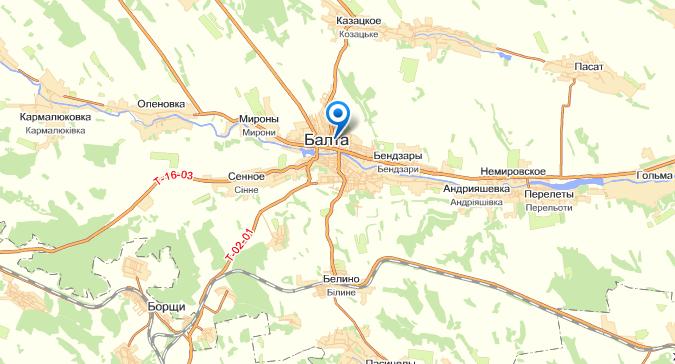 Балта на карте