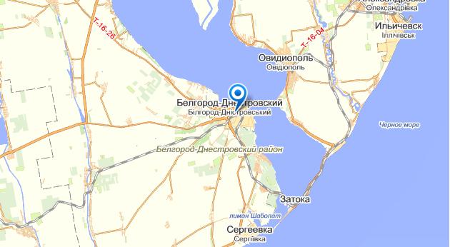 Белгород-Днестровский на карте