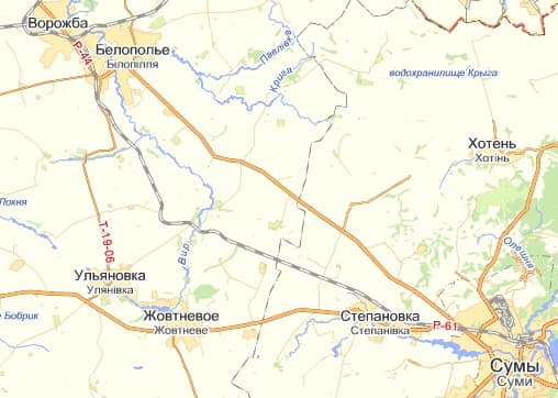 Белополье на карте