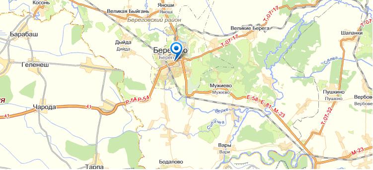 Закарпатская на карте