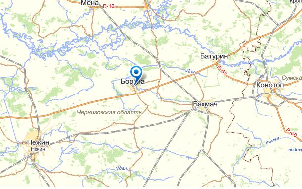 Борзна на карте