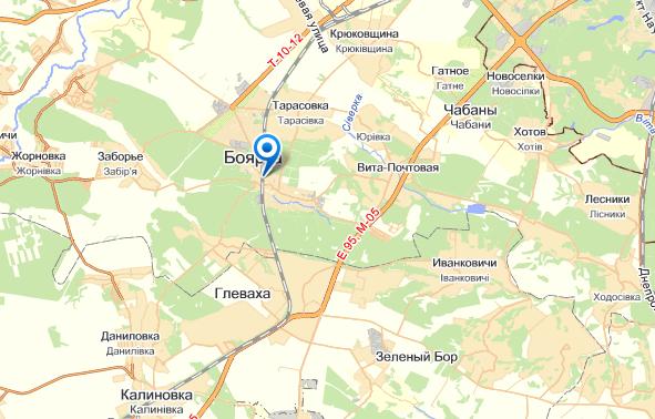 Боярка на карте