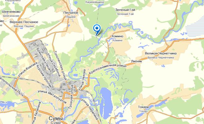 Бурынь на карте