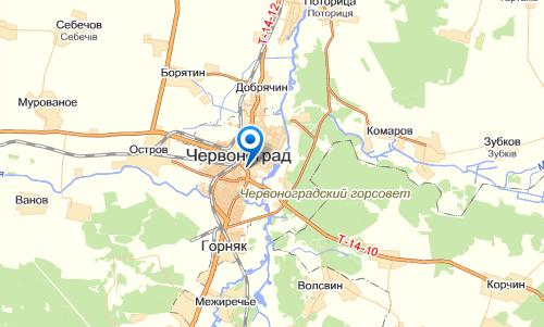 Червоноград на карте