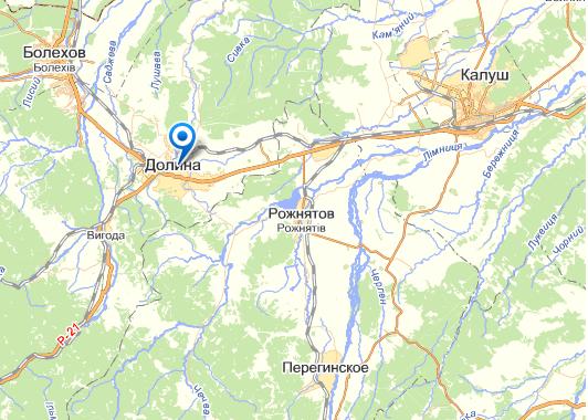 Долина на карте