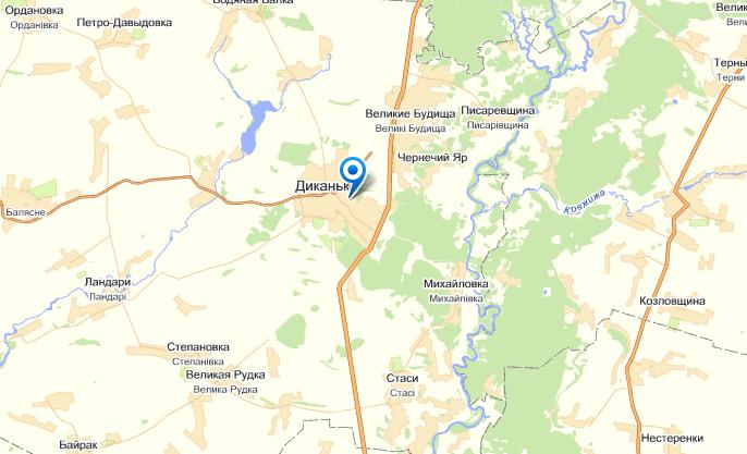 Диканька на карте