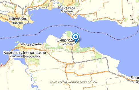 Энергодар на карте