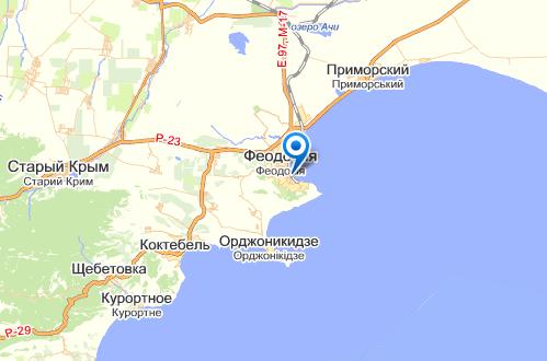 Феодосия на карте