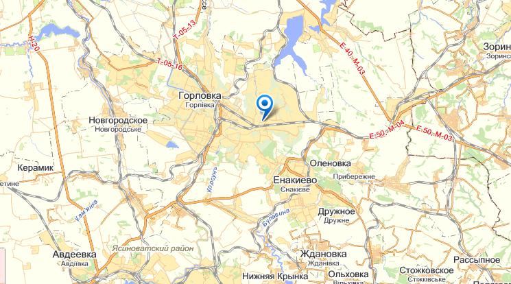 Горловка на карте