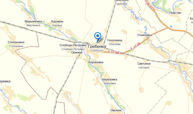 Гребенка на карте