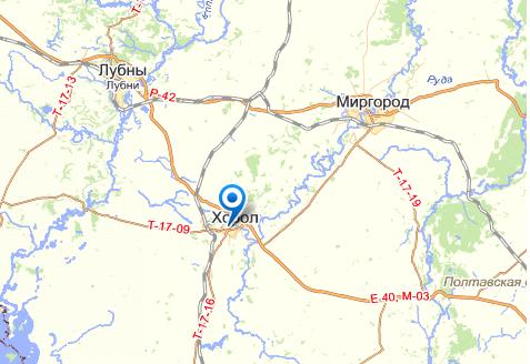 Хорол на карте