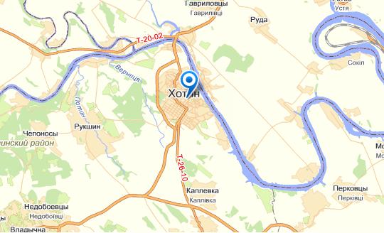 Хотин на карте