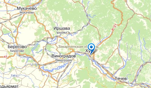 Хуст на карте