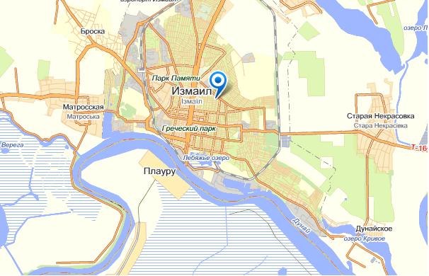 Измаил на карте