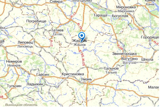 Жашков на карте