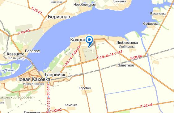 Каховку на карте