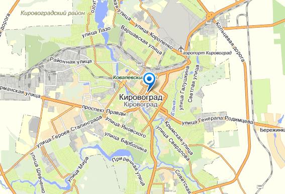 Кировоград на карте