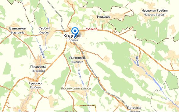 Кодыма на карте