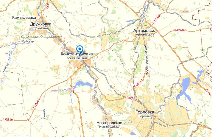 Константиновка на карте
