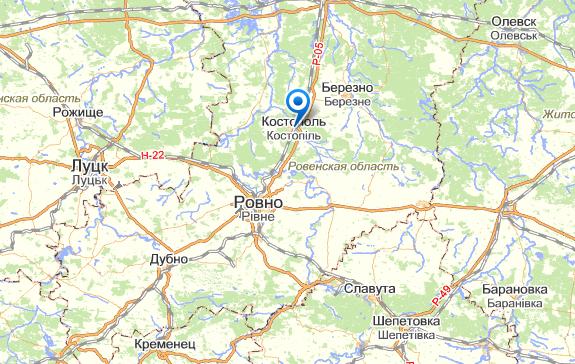 Костополь на карте