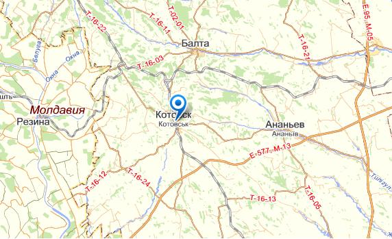 Котовск на карте