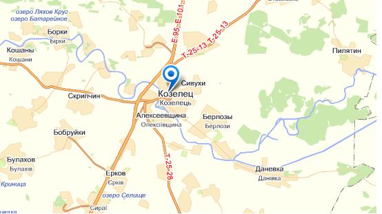 Козелец на карте