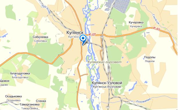 Купянск на карте