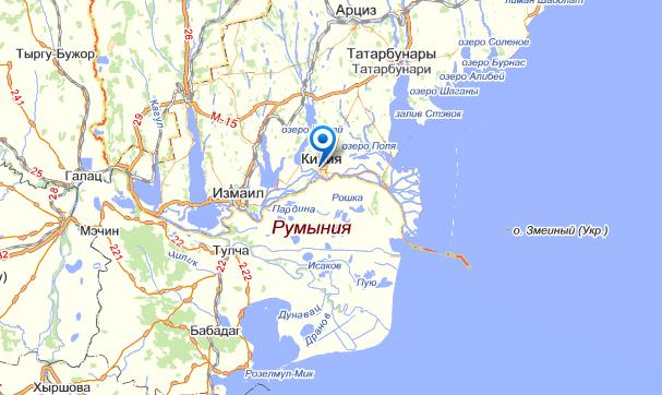 Килия на карте