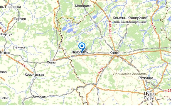 Любомль на карте