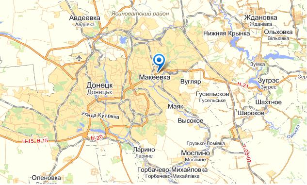 Макеевка на карте