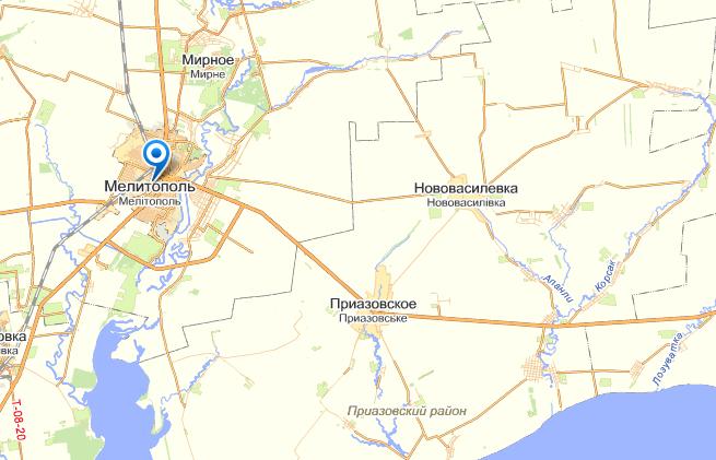 Мелитополь на карте