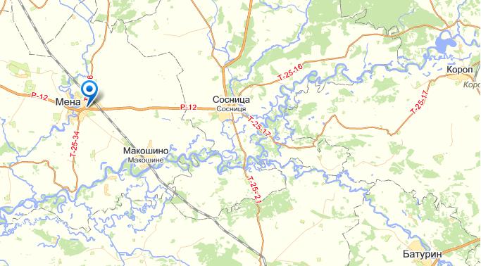 Мена на карте