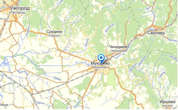 Мукачево на карте