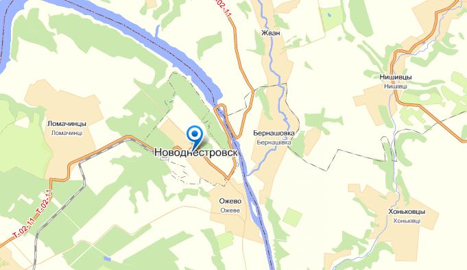 Новоднестровск на карте