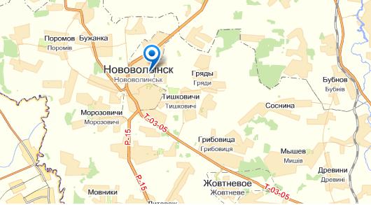 Нововолынск на карте