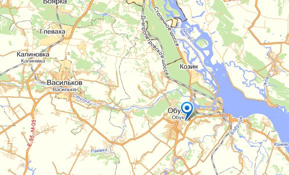 Обухов на карте