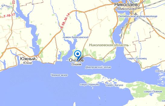 Очаков на карте