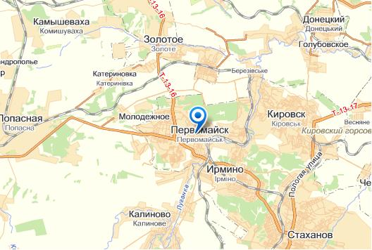 Первомайск на карте