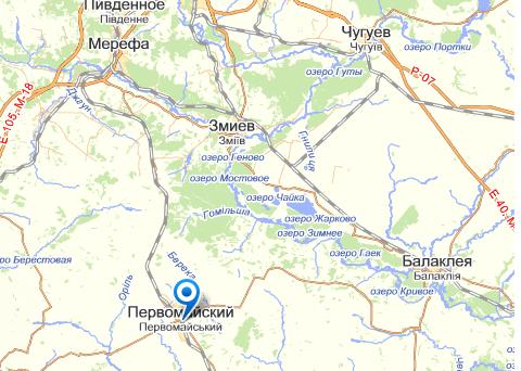 Первомайский на карте