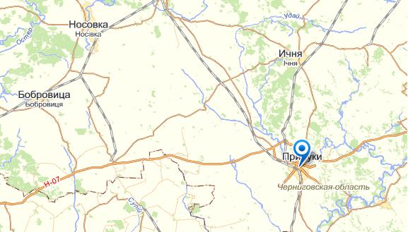 Прилуки на карте