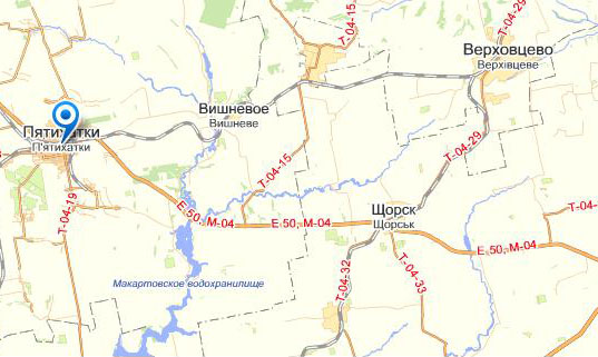 Пятихатки на карте