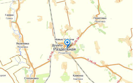 Раздельная на карте