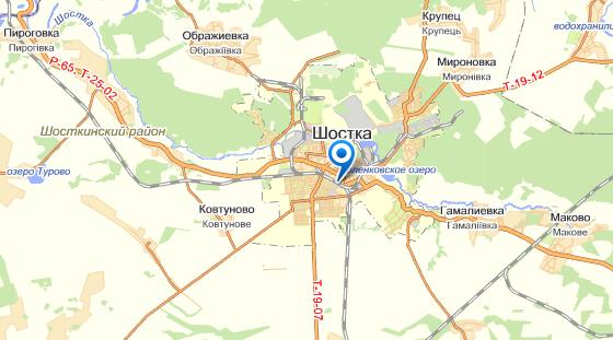 Шостка на карте