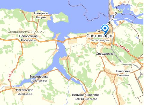 Светловодск на карте