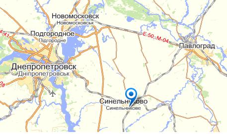 Синельниково на карте