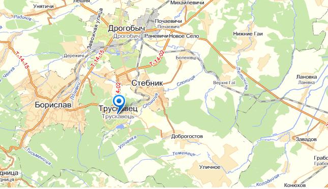 Трускавец на карте