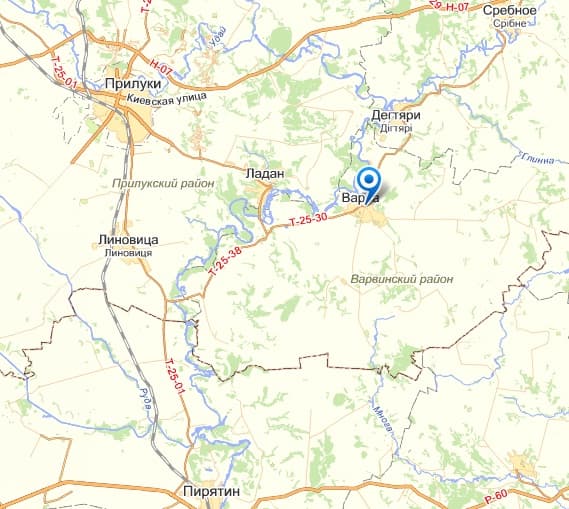 Варва на карте