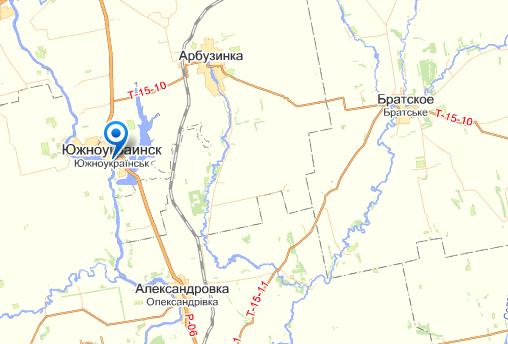 Южноукраинск на карте